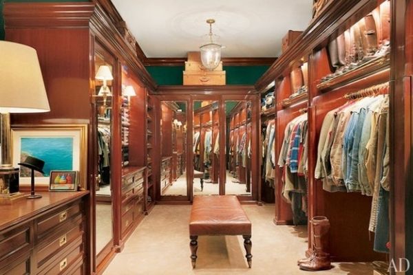 Ralph Lauren's all wooden closet.