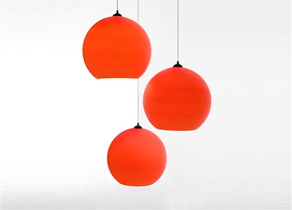 Red polycarbonate pendant light