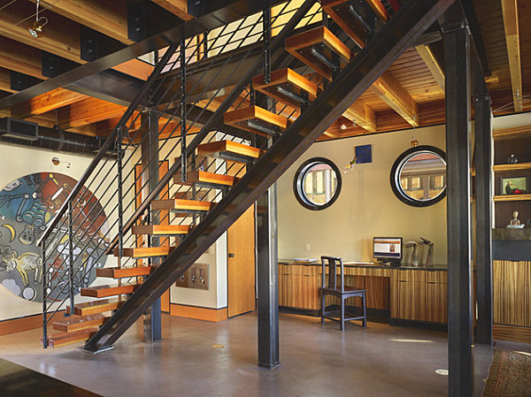 Seattle houseboat staircase