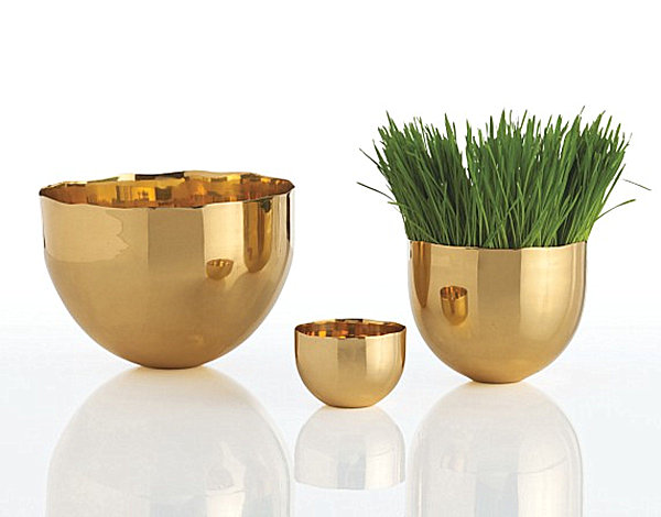 Set of 3 brass bowls