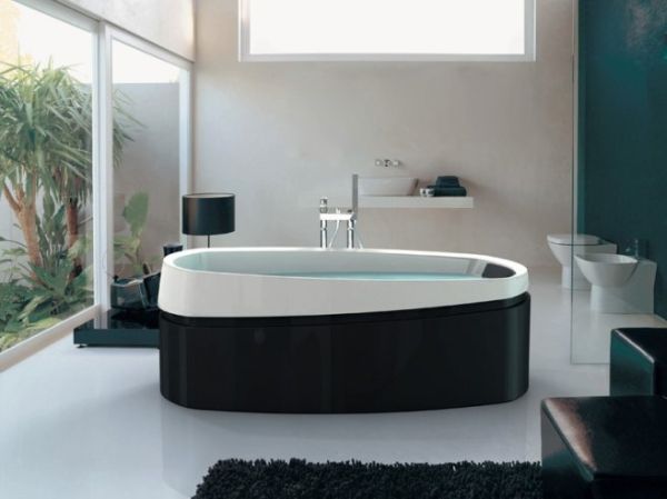 Sleek bathroom design in black and white