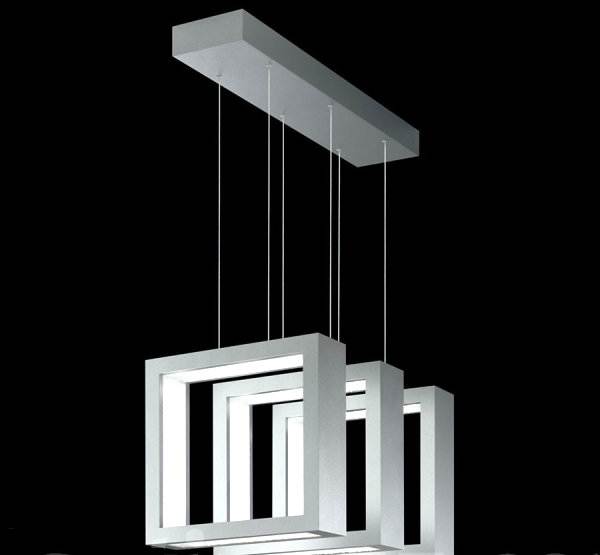 Square-shaped triple suspension pendant light