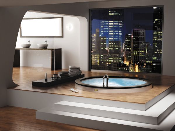 Stylish contemporary jacuzzi steals the show here