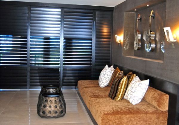 Stylish shutters create a beautiful wall draped in modern charm