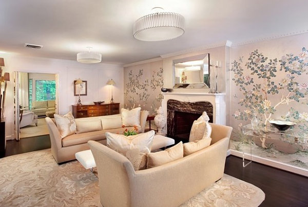 Tree blossom living room wallpaper