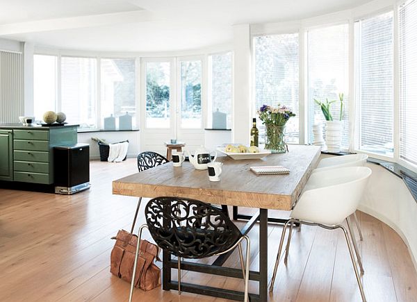 Beautiful kitchen table made of solid wood