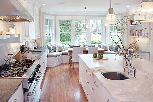 bright kitchen with traditional design