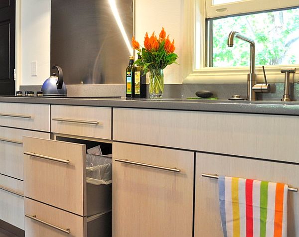 Bright painted kitchen cabinets