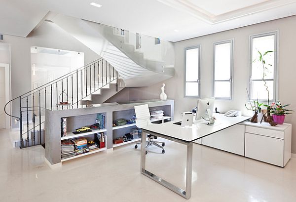 bright white home office