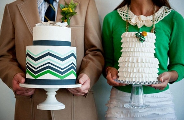 chevron wedding cake design