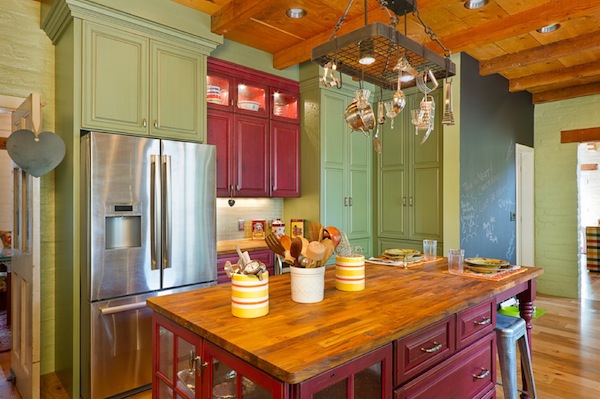 colorful kitchen cabinets