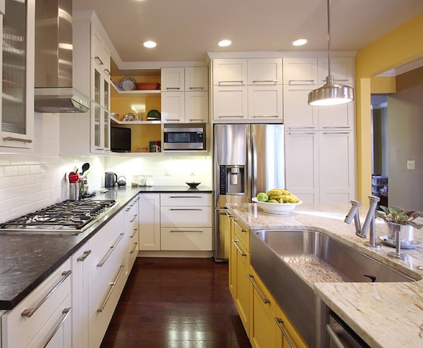 colorful kitchen yellow cabinets