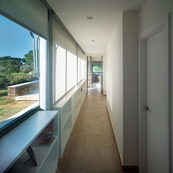 long hallway connecting the house