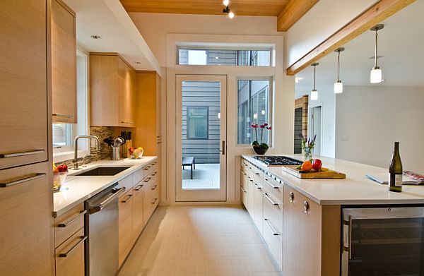 simple white galley kitchen