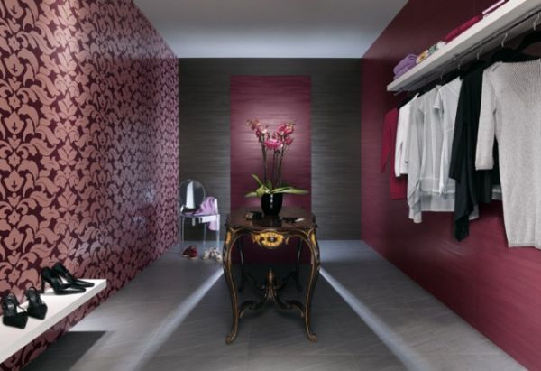 purple walk-in closet