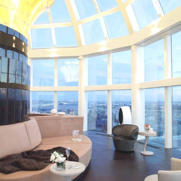 russian penthouse with skylight