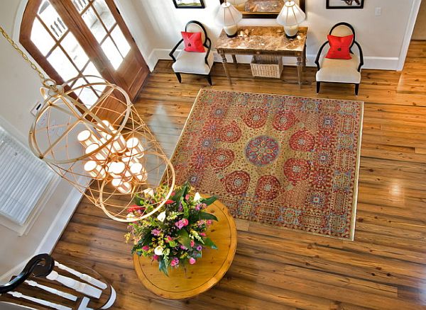 two-story foyer in spring mood