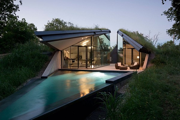 undeground house with pool