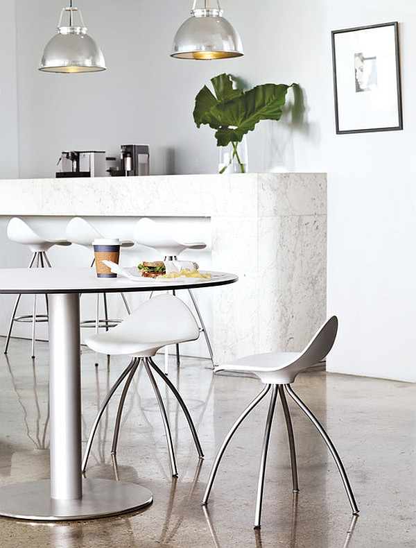 white kitchen stools