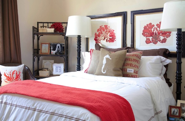 winter guest bedroom red