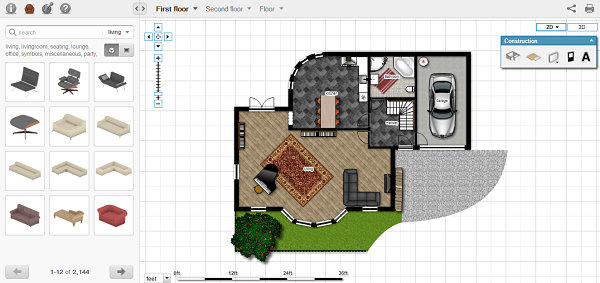 A sample screen from Floorplanner