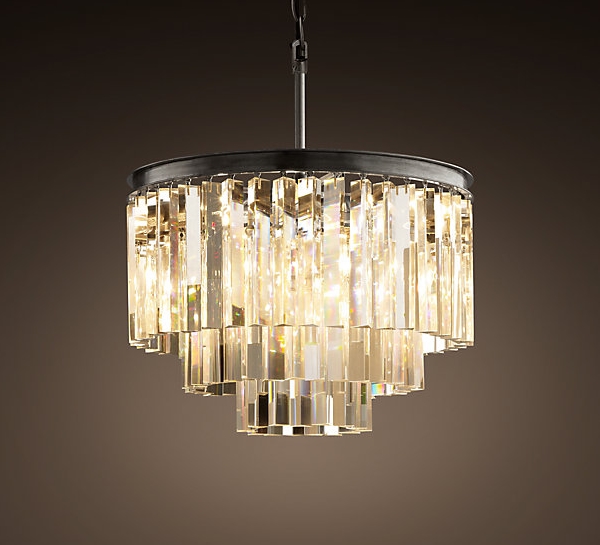 Art Deco-style glass chandelier