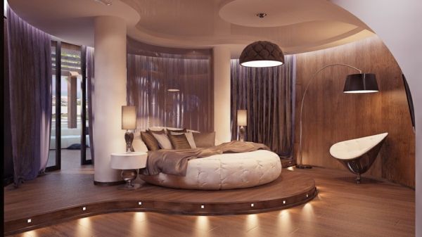 Circle bed used well can turn your bedroom into a luxury hotel