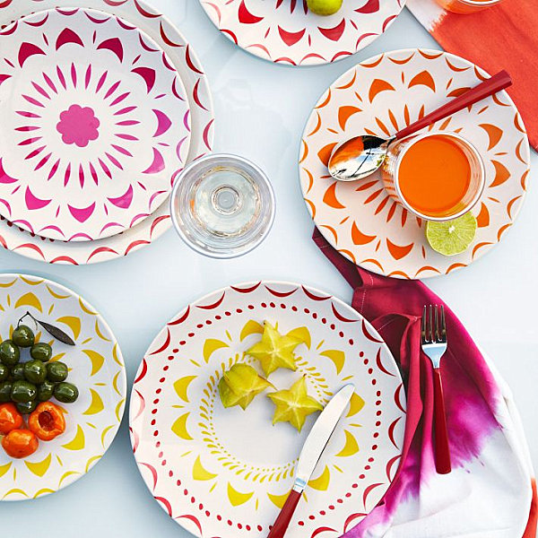 Colorful melamine plates