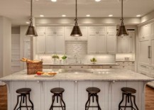 Contemporary-kitchen-with-Darien-Metal-Pendants-over-the-kitchen-island-217x155