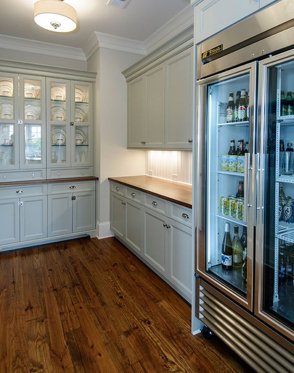 Cool glass door refrigerator filled with beer perfect for a mancave