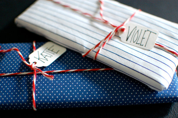 DIY fabric-wrapped chocolate bars