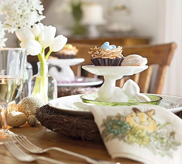Easter table with festive goodies