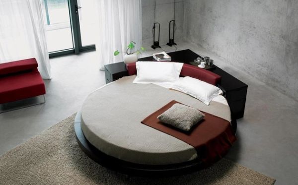 Gorgeous circle bed with drawers in the back for storage