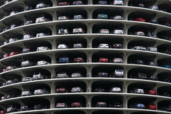 Marina City in Chicago- Parking space in the towers