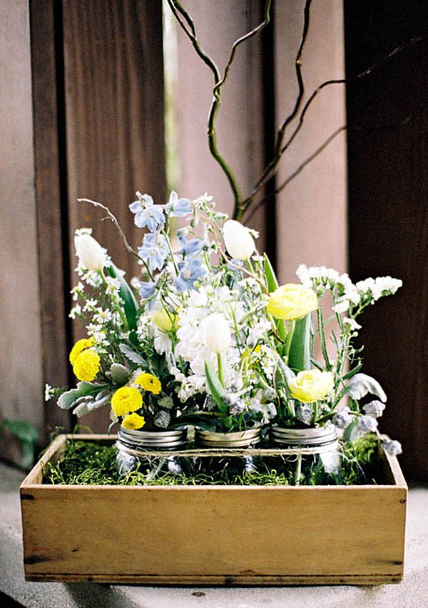 Mason jar floral arrangement