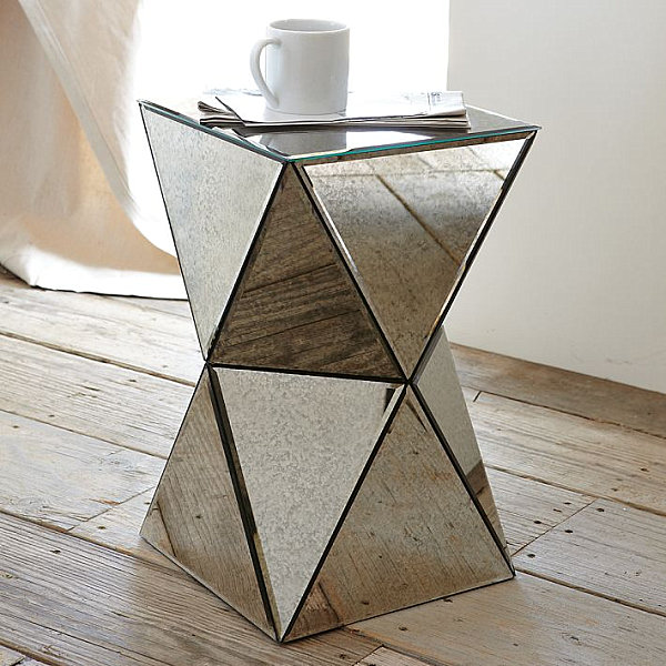 Mirrored side table