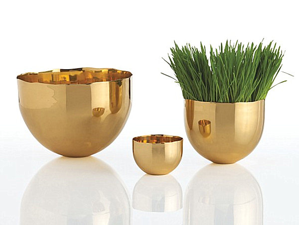 Modern brass bowls