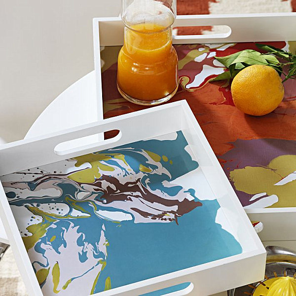 Modern trays for outdoor entertaining