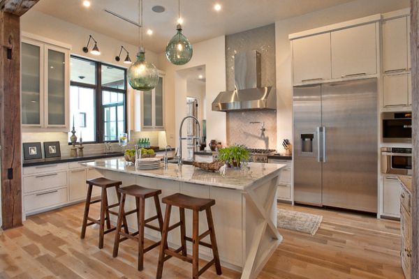 Multiple layers of smart lighting illuminate this eco-friendly kitchen