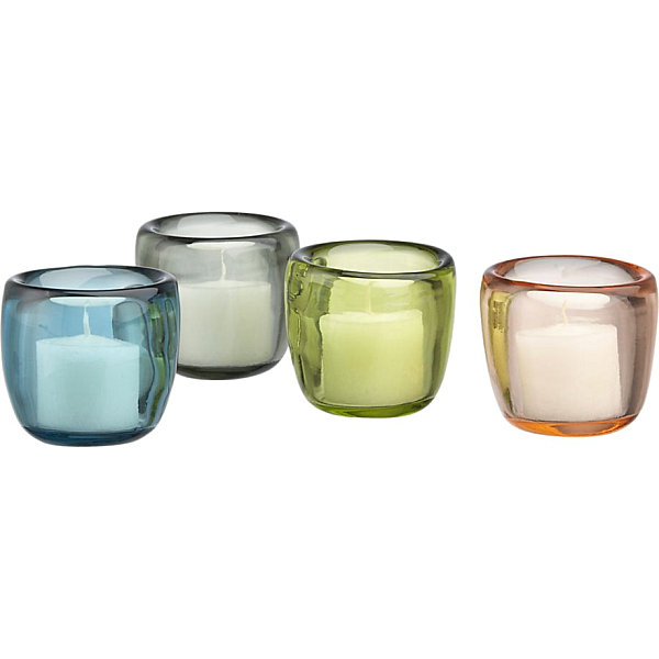 Pastel glass candleholders