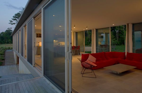 Series of sliding glass doors offer ample ventilation when needed