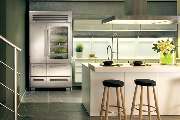 glass door kitchen refrigerator