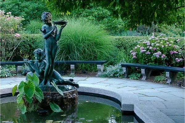 Stunning work of art forms the centerpiece of this large garden