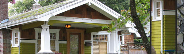 The exterior of a Craftsman-style home