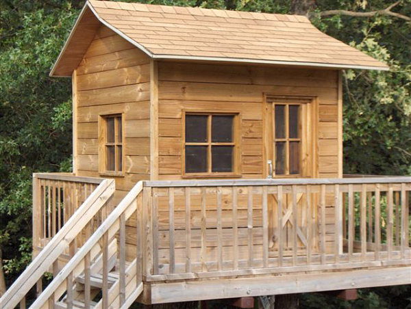 Treehouse made from salt-treated lumber