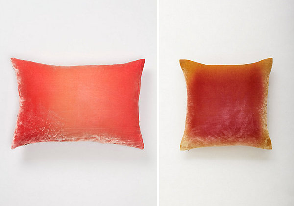 Velvet ombre pillows for spring