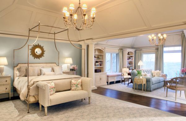 Vintage bedroom with custom tray ceiling