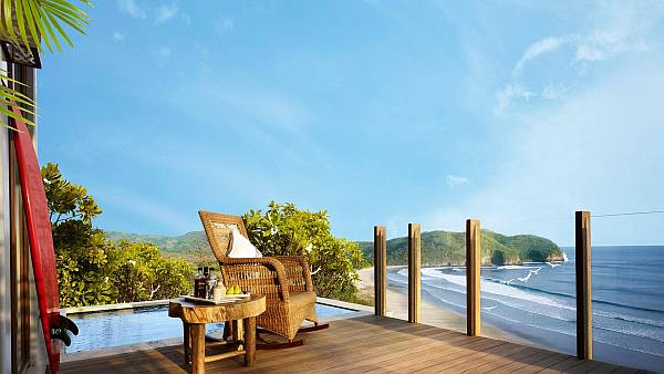 bedroom terrace with sea views