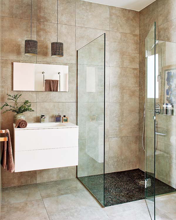 contemporary bathroom with shower