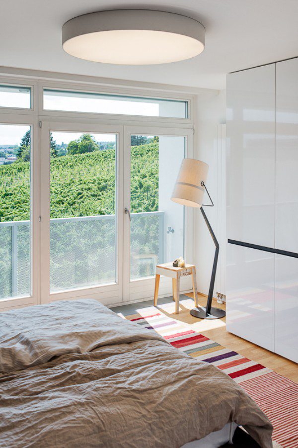 modern bedroom with rustic accents